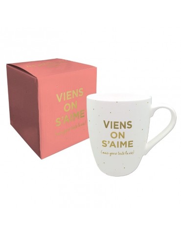 Mug "Viens on s'aime" 370ml avec sa boite cadeau MUG12L04Kiub