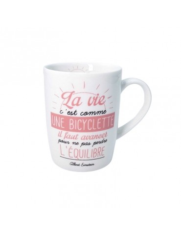 Mug "La vie c'est comme une bicyclette" 370ml avec sa boite cadeau MUG05E03Kiub