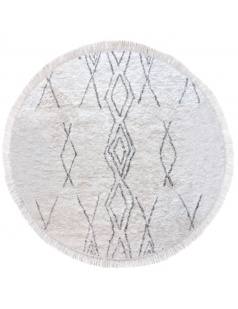 Tapis Crimble Ivoire/charbon Diamètre 160 7819090000The Rug Republic