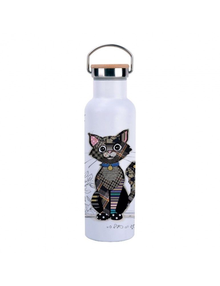 Bouteille isotherme avec anse 590ml Kook Chat noir GOUTH21U01Kiub