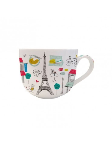 Bol à anse 670ml Le tout Paris blanc BOLG32F01Kiub