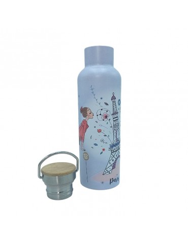 Bouteille isotherme avec anse 590 ml La Parisienne Gris Bisou GOUTH30D01Kiub