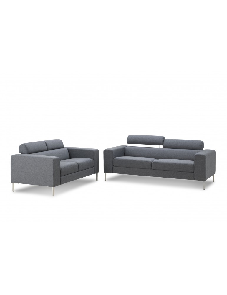 Pure Gris City - Canape 3 places fixe en tissu C106-CITYGREY Pure Gris City - Canape 3 places fixe en tissu C106-CITYGREY