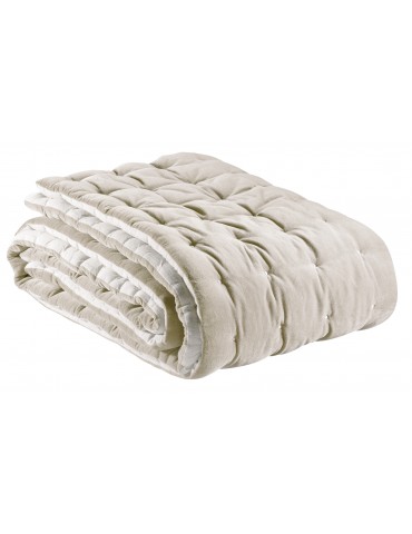 Jeté uni Elise finition capiton Grège 240 x 260 5016015000Vivaraise
