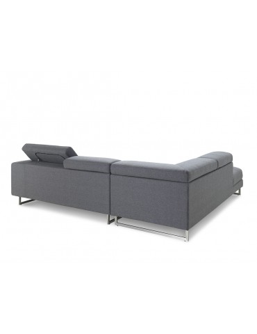 Street Gris City - Canape d'angle avec appuis-tete en tissu angle gauche C110-CITYGREY-AG