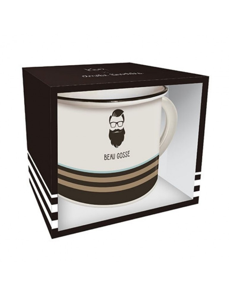 Mug timbale 420ml + Boîte ouverte Beau Gosse MUG33G02Kiub