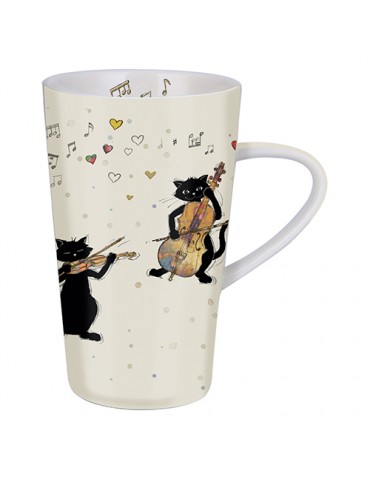 Mug XL conique 420ml avec boite cadeau chats musique MUGGM01A02Kiub