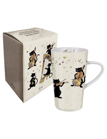 Mug XL conique 420ml avec boite cadeau chats musique MUGGM01A02Kiub