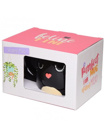 Mug à anse décoré Féline Fine 400ml - Chat noir SMUG179