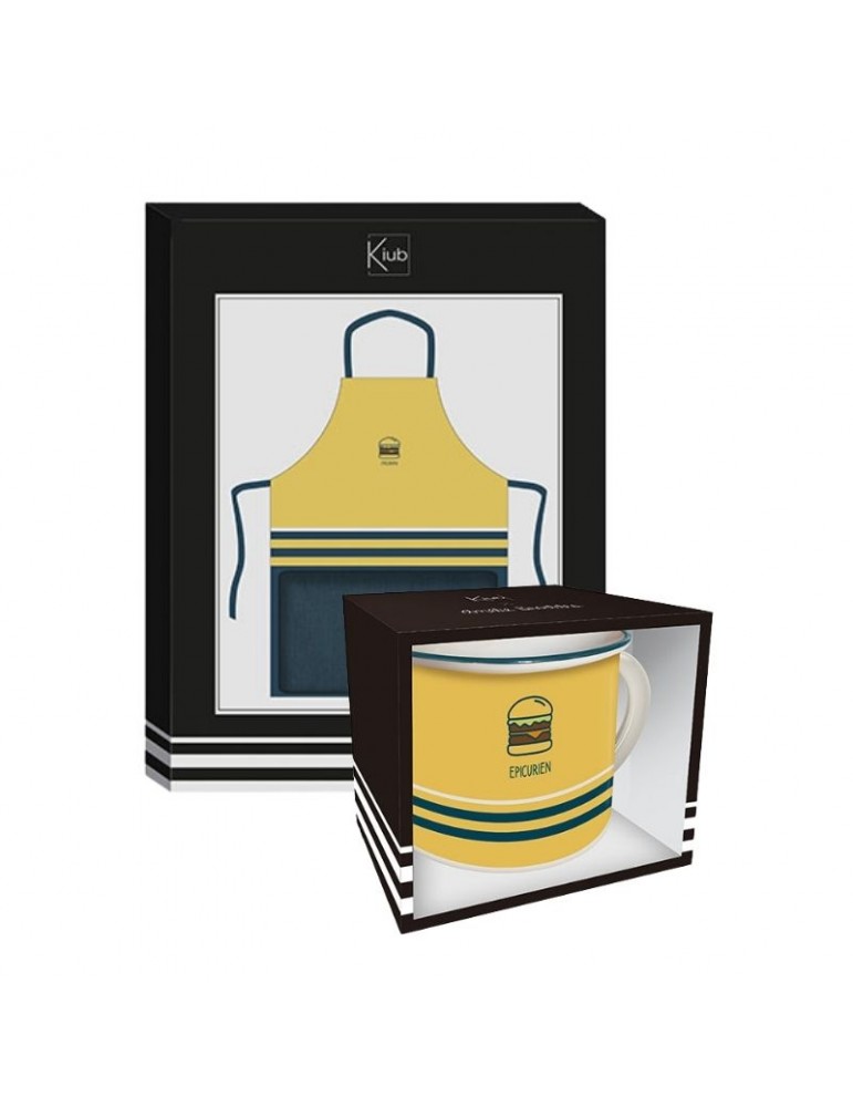 Lot tablier réglable et mug timbale "Epicurien" Pour Lui LOTEPICURIENKiub