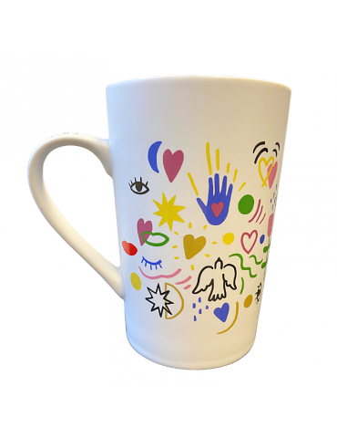 Mug XL conique mat 435ml + Boîte ouverte bonne étoile blanc MUG40N01Kiub