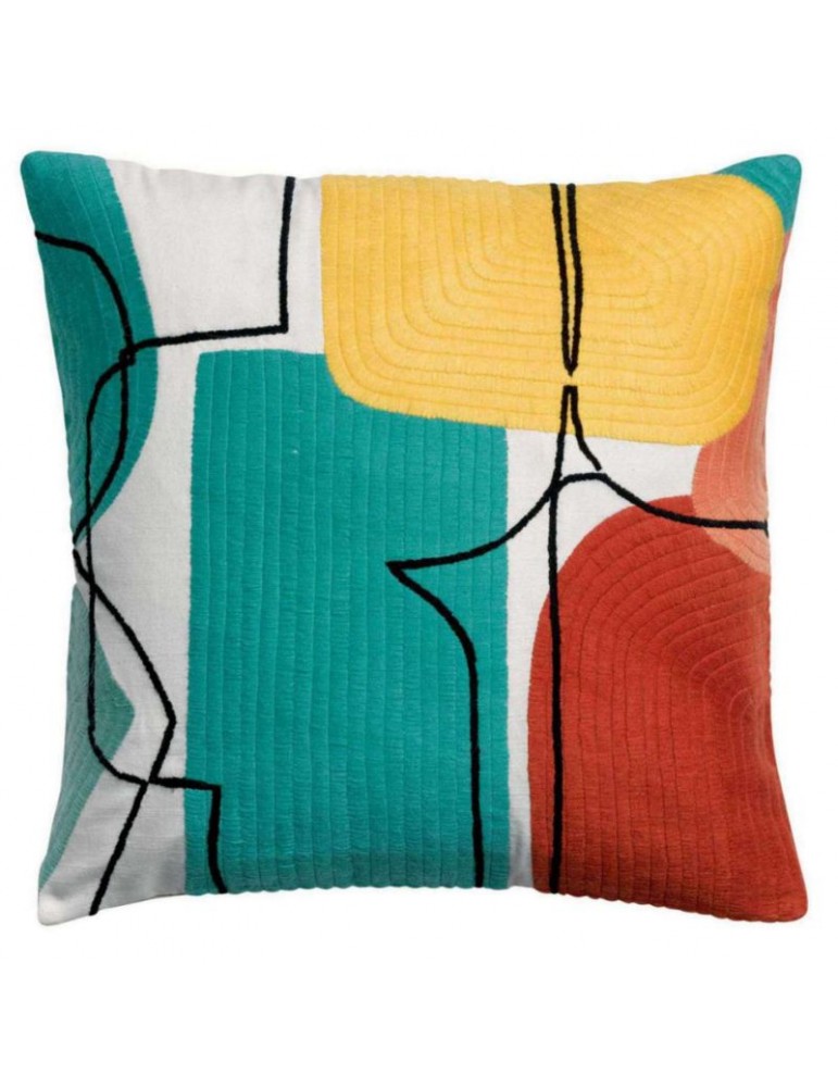 Coussin Romane brodé Multico 45 x 45 8890000000Vivaraise Coussin Romane brodé Multico 45 x 45 8890000000Vivaraise