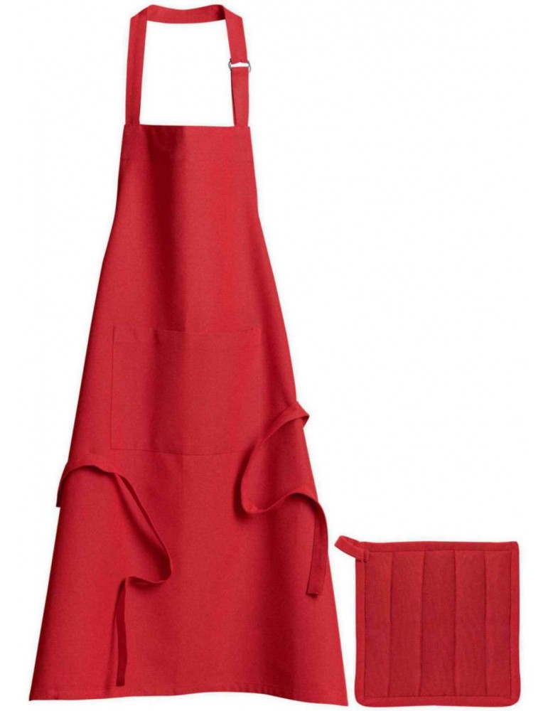 Lot Tablier de cuisine et manique Dona recyclé Rouge 85 x 72 8913036000Winkler