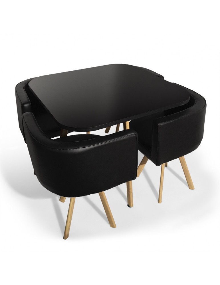 Table et chaises scandinaves Oslo Noir p804noir