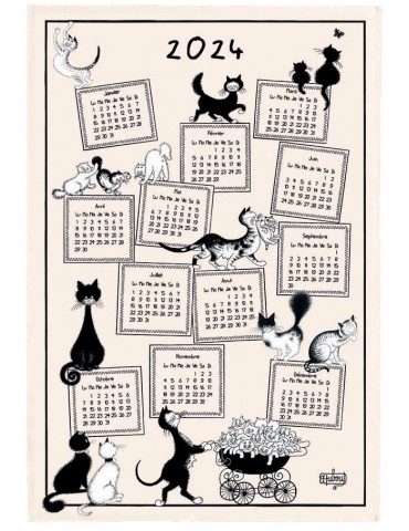Torchon Dubout Calendrier 2024 Ecru 48 x 72 6223024000Winkler