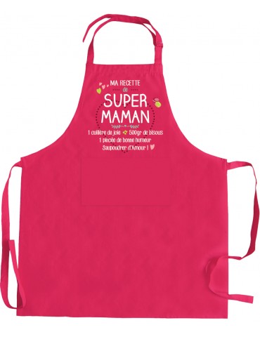 Tablier de cuisine Ma recette de super maman recyclé Rose 72 x 90 2460135000Winkler