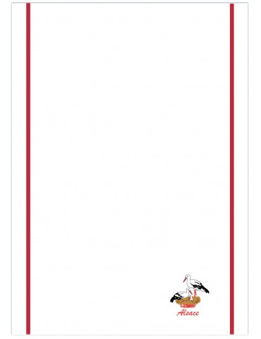 Torchon nid d'abeilles brodé Sparel Alsace Blanc/rouge 50 x 70 8158090000Winkler