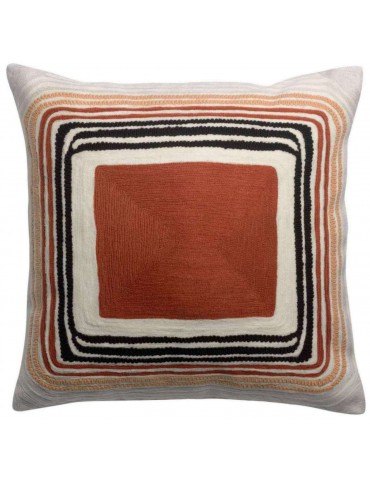 Coussin brodé Cassie Brique 45 x 45 1482045000Vivaraise