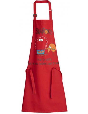 Tablier de cuisine Shadoks Plus ça rate Rouge 90 x 72 2044030000Winkler