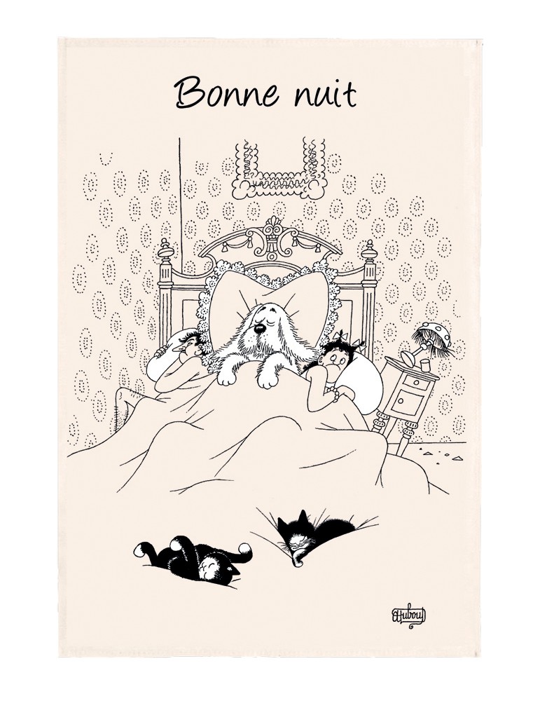 Torchon Dubout Bonne nuit Ecru 48 x 72 8298011000Winkler