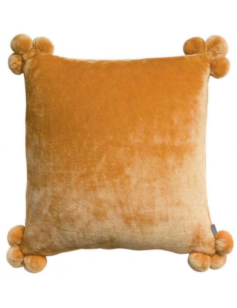 Coussin Tender pompons Ocre 45 x 45 3912044000Vivaraise