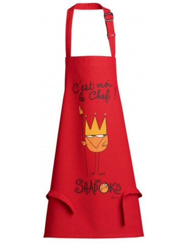 Tablier de cuisine enfant Shadok Roi Chef Rouge 52 x 63 1772030000Winkler