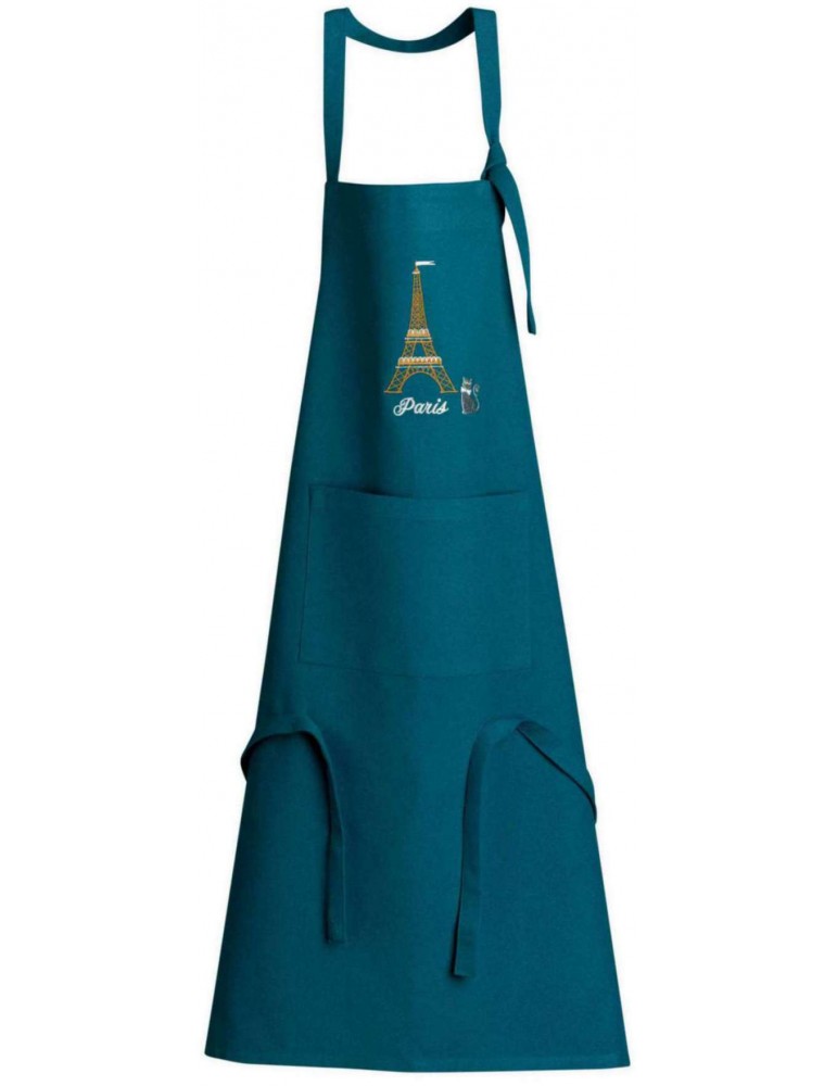 Tablier de cuisine recyclé Tour Eiffel avec poche Paon 85 x 72 1804060000Winkler