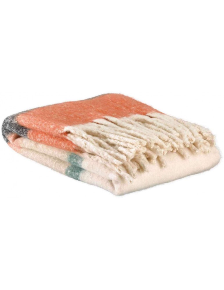 Plaid rayé recyclé Isabel Chataigne 130 x 160 4351002000Vivaraise