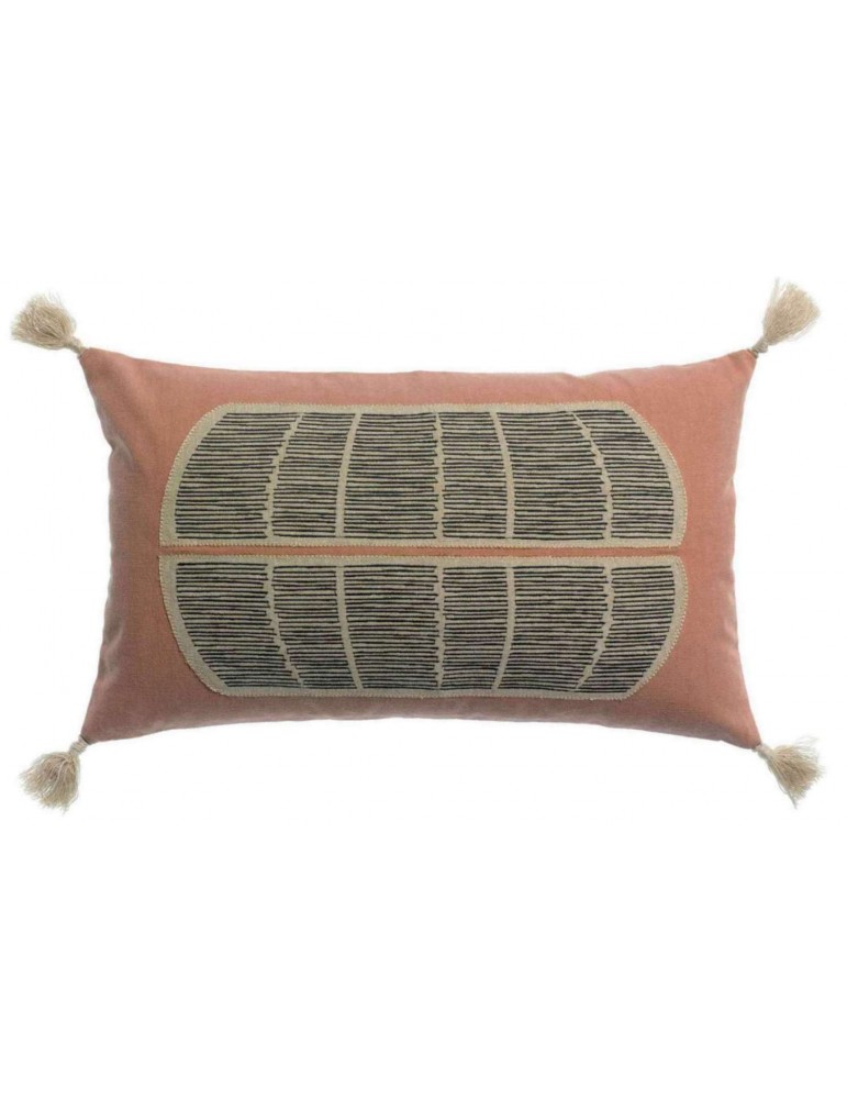 Coussin brodé Yaël Bois de rose 30 x 50 1738082000Vivaraise