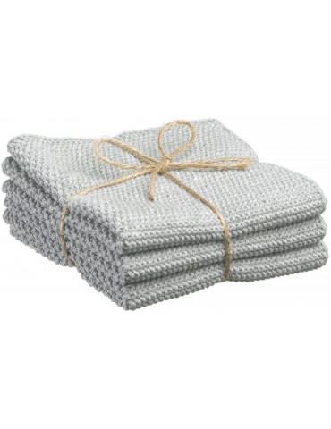 Lot de 3 essuie-mains tricotes Izan recyclés Gris 25 x 25 1840072000Winkler