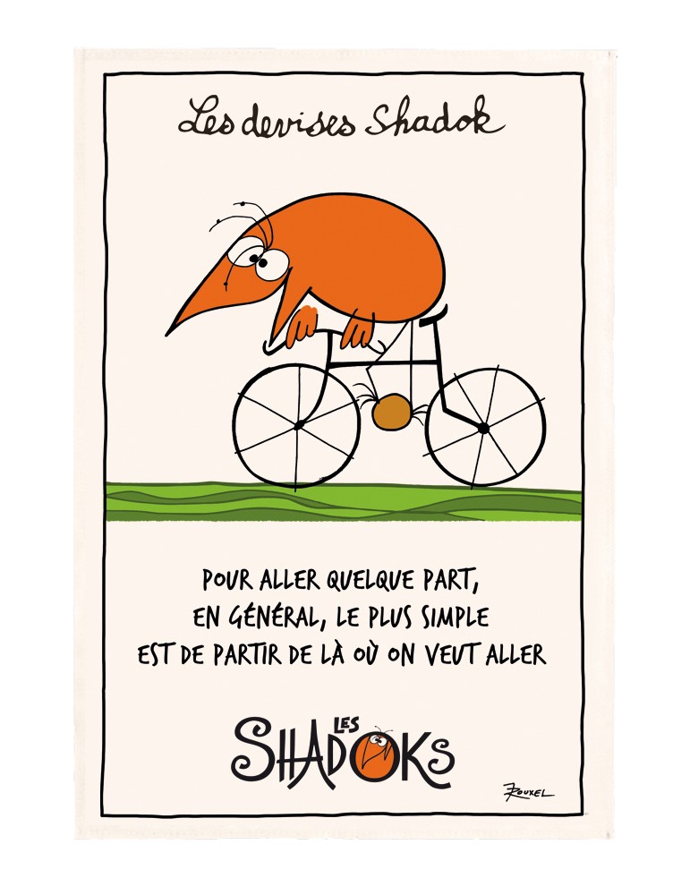 Torchon Shadok À vélo Ecru 48 x 72 1831011000Winkler