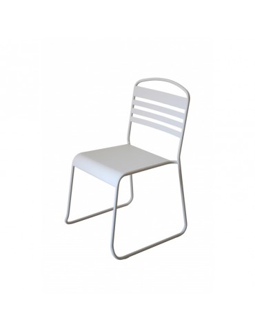 Nils Blanc - Lot de 2 Chaises moderne en metal peint ACD-NILS-WHITE