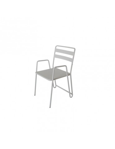 B.M.I. Blanc - Lot de 2 Chaises cosy et moderne en metal ACD-BMI-WHITE