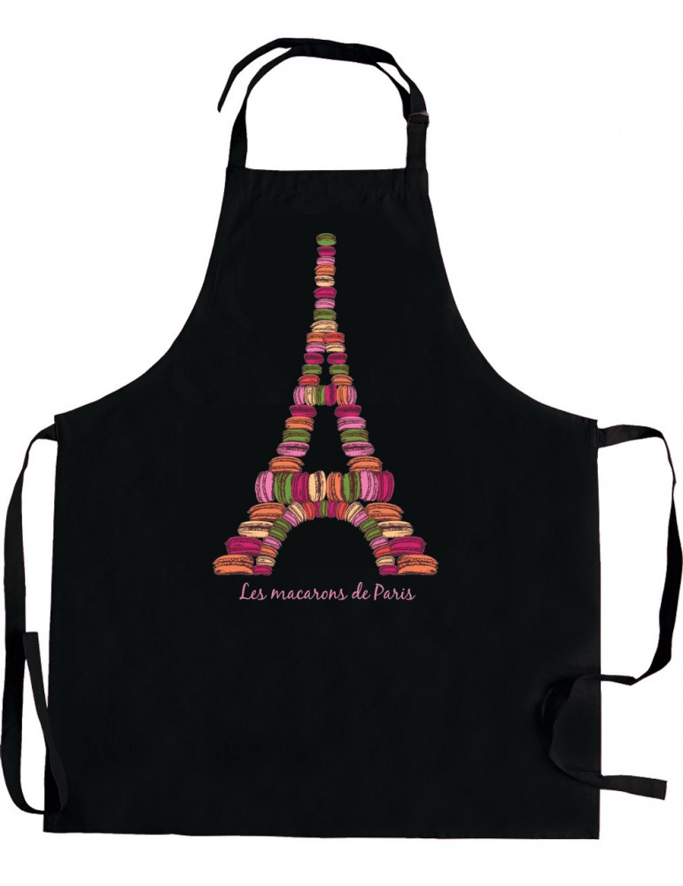 Tablier de cuisine Macarons de Paris recyclé Noir 72 x 90 3523170000Winkler