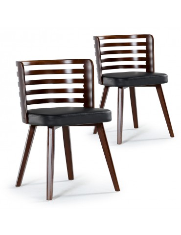 Lot de 2 chaises scandinave Koxy bois noisette et Noir 2xgf160anoisnoir
