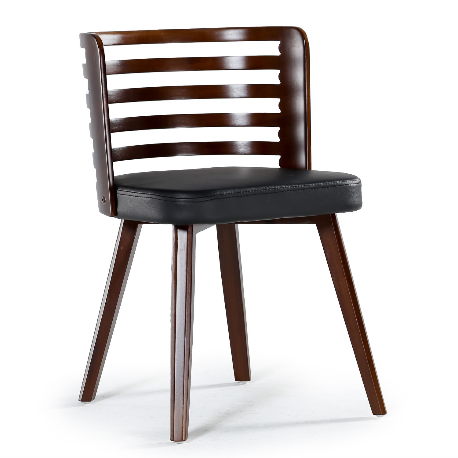 Chaise scandinave en bois naturel ou noir : lot de deux