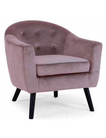 Fauteuil scandinave Savoy Velours Rose qh8805v1rose