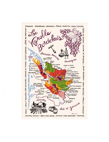 Torchon La Carte Des Bordeaux Ecru 48 X 72 9011015000Winkler