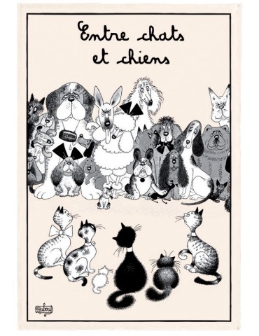 Torchon Dubout Entre Chats Et Chiens Ecru 48 X 72 2103010000Winkler