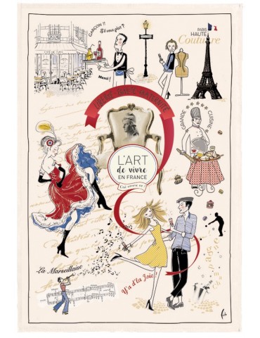 Torchon Imprime Art de Vivre Ecru 48 X 72 2128015000Winkler