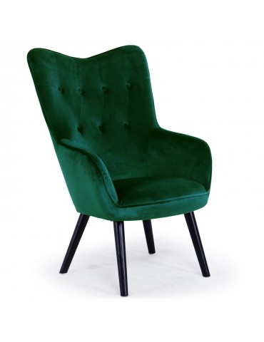 Fauteuil scandinave Klarys Velours Vert 8801vvert