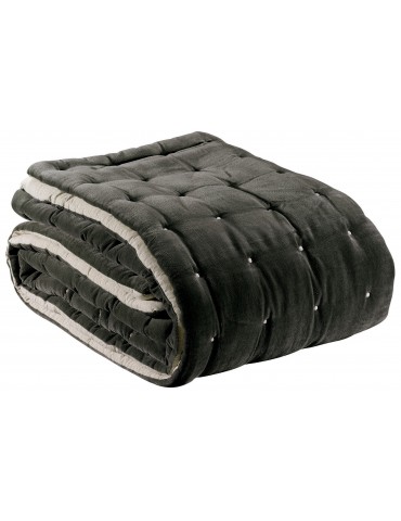 Jeté uni Elise finition capiton Tonnerre 240 x 260 1308316000Vivaraise