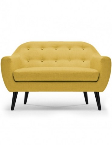 Canapé scandinave 2 places Fidelio Tissu Jaune hy80412jaune