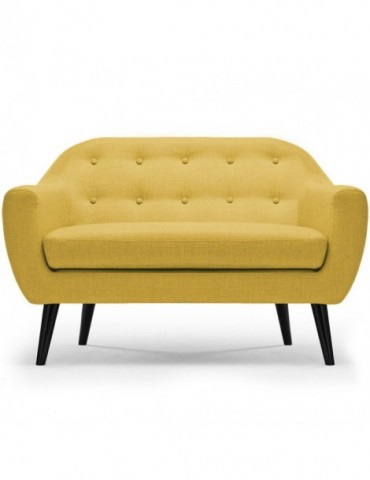 Canapé scandinave 2 places Fidelio Tissu Jaune hy80412jaune