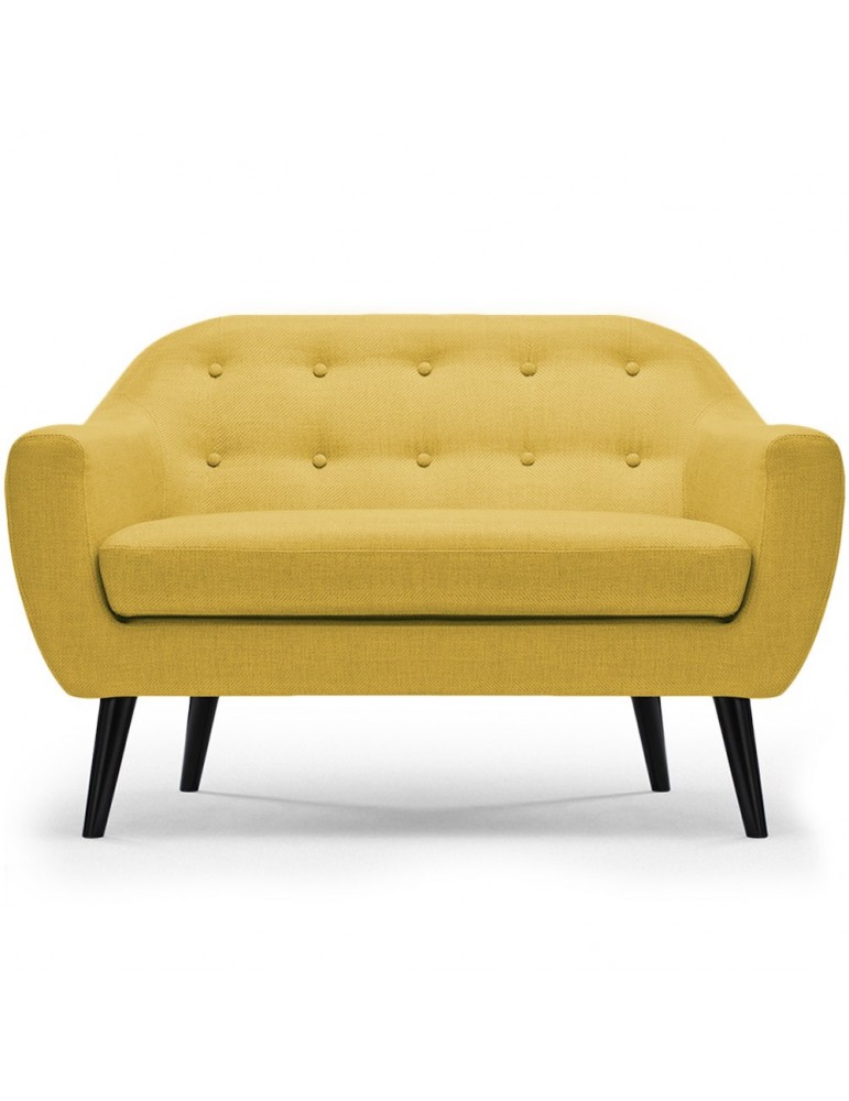 Canapé scandinave 2 places Fidelio Tissu Jaune hy80412jaune