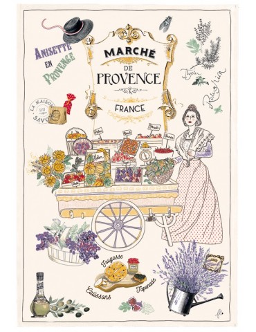 Torchon Les marchés de Provence Ecru 48 x 72 4396010000Winkler