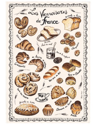 Torchon Les Viennoiseries Françaises Ecru 48 X 72 3802010000Winkler