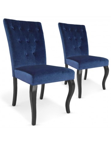 Lot de 2 chaises Beata Velours Bleu xylot2veloursbleu