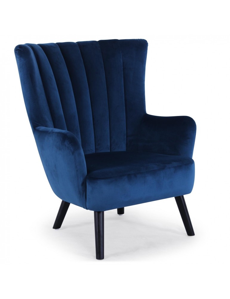 Fauteuil scandinave Vidal en Velours Bleu 8861v1bleu