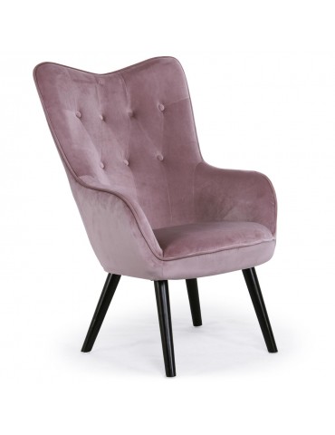 Fauteuil scandinave Klarys Velours Rose 8801vrose